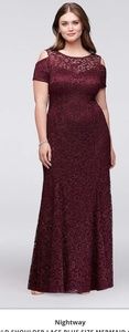 Cold shoulder evening gown